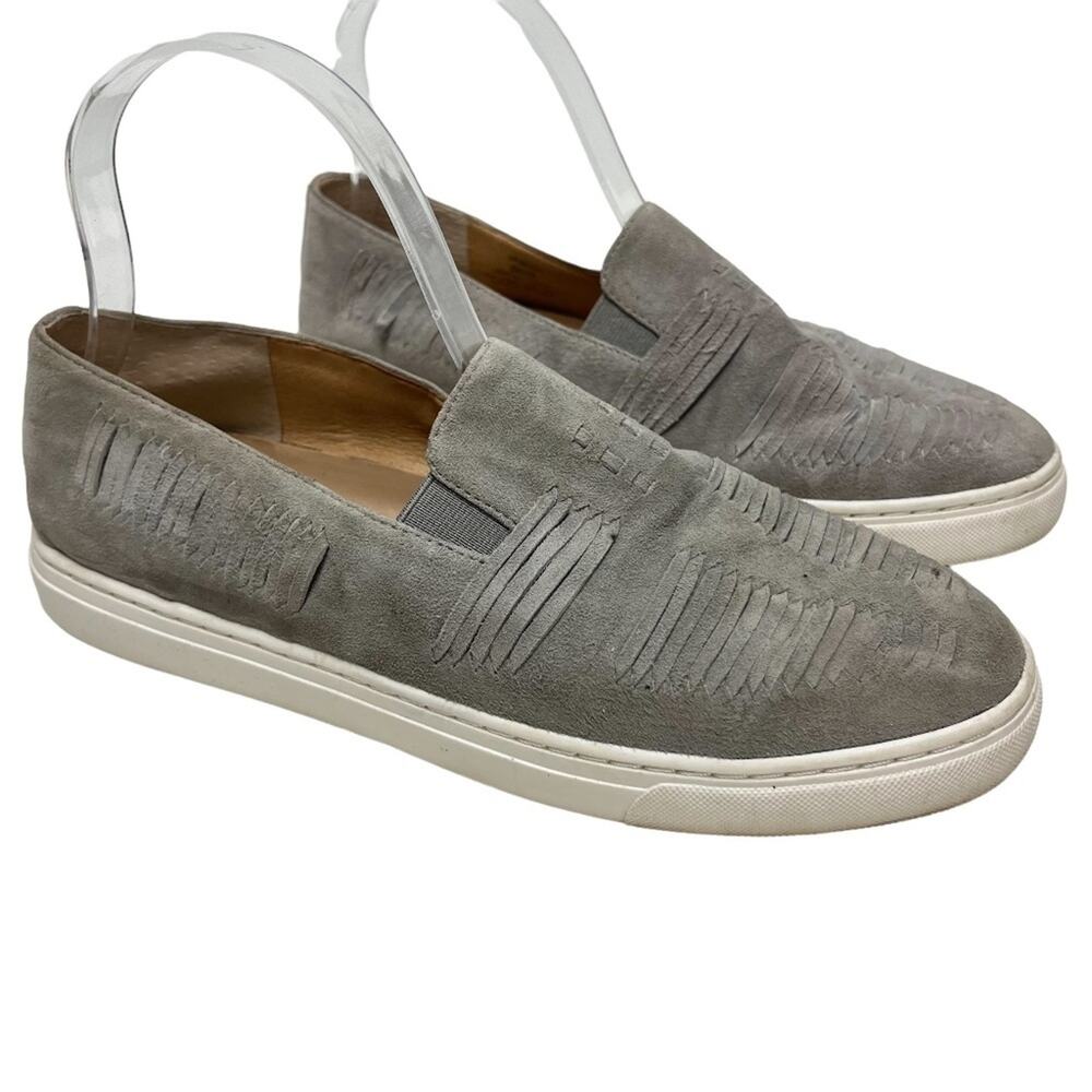 VINCE CAMUTO BEYZA Genuine Leather Gray Woven Suede Flats Loafers Shoes sz 8 M